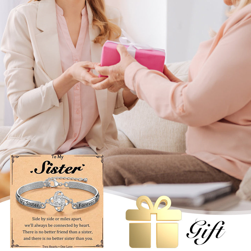 Sisters Friendship Theme Silver Bracelet
