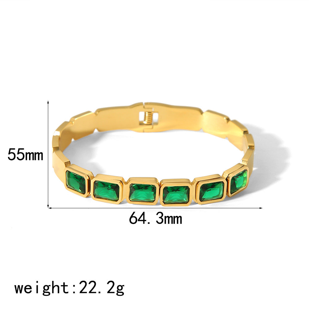 18K Gold Inlaid Zircon Personality Fashion Bracelet