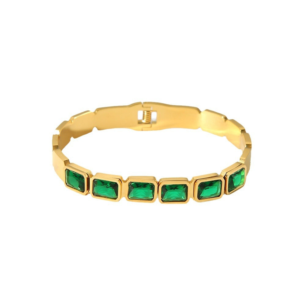 18K Gold Inlaid Zircon Personality Fashion Bracelet
