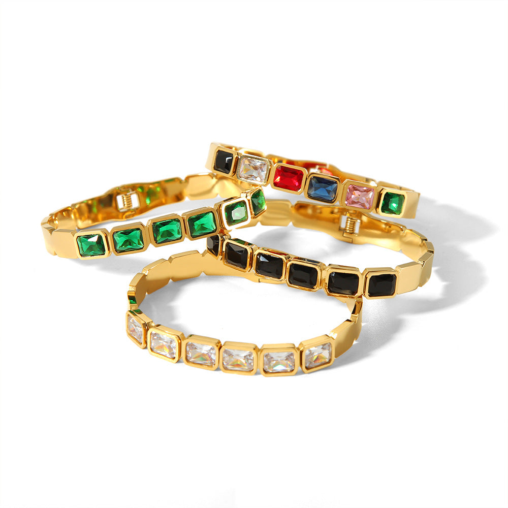 18K Gold Inlaid Zircon Personality Fashion Bracelet