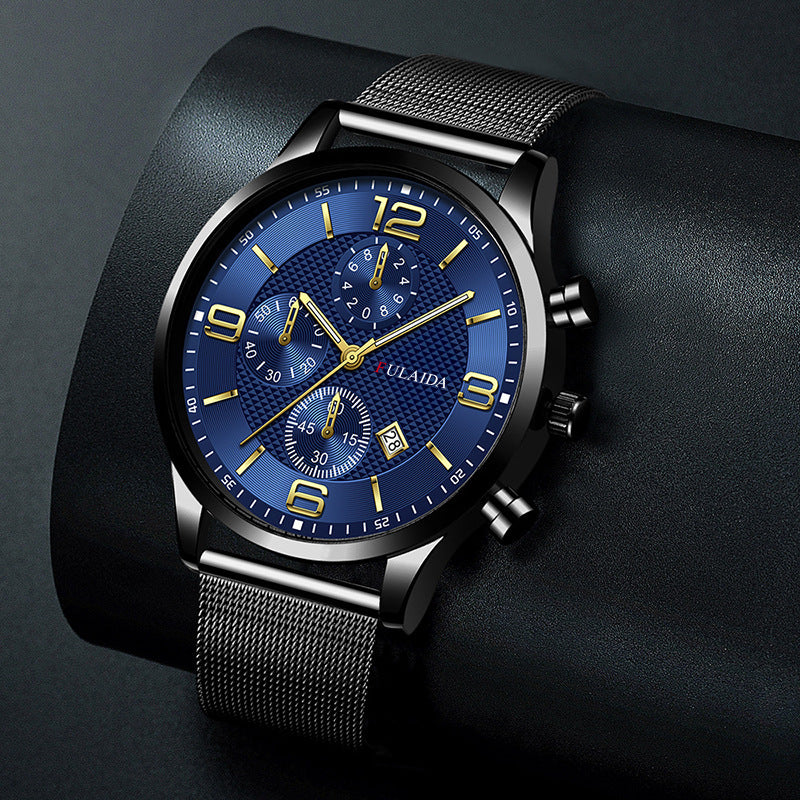 Mesh Strap Calendar Quartz Simple Casual All-match Men's