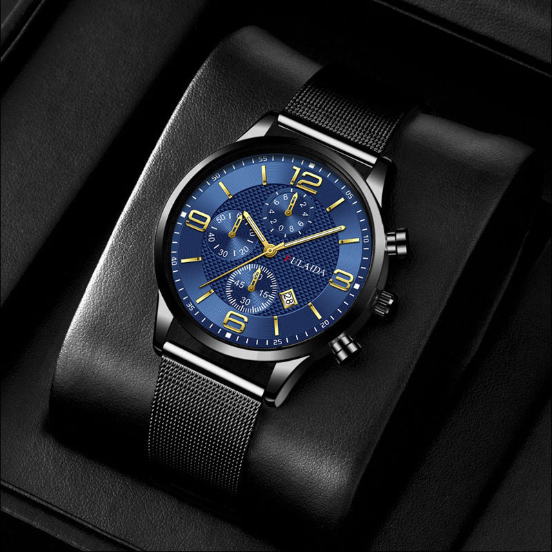 Mesh Strap Calendar Quartz Simple Casual All-match Men's