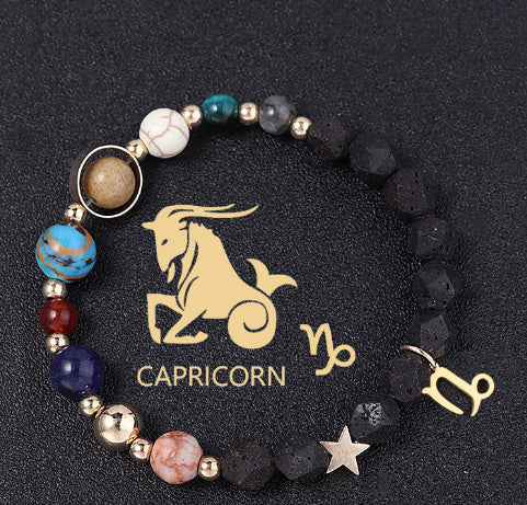 Natural Volcanic Rock Twelve Constellations Bracelets Fashion European And American Style
