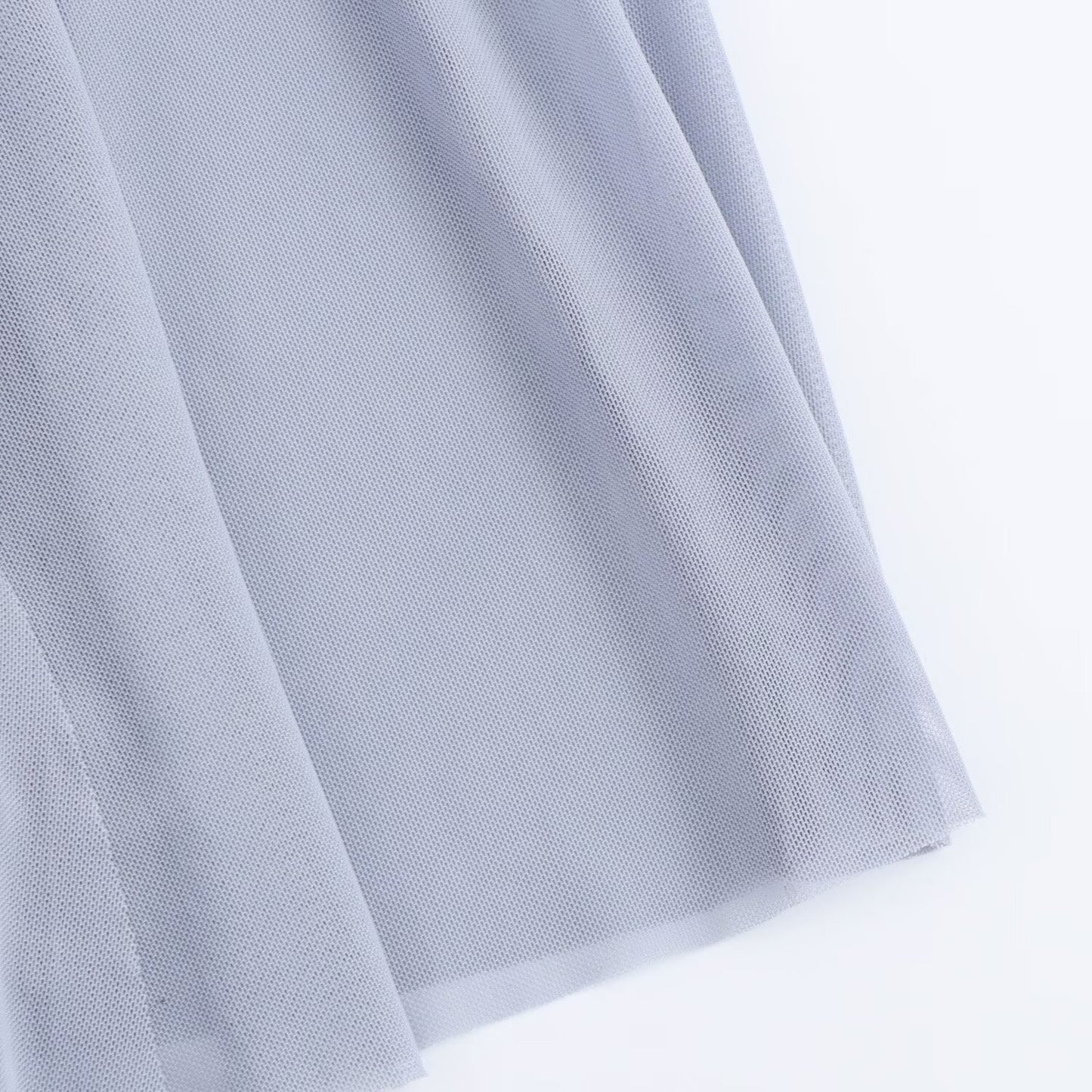 Slim Fit Wide Hem Silk Net Midi Skirt Dress