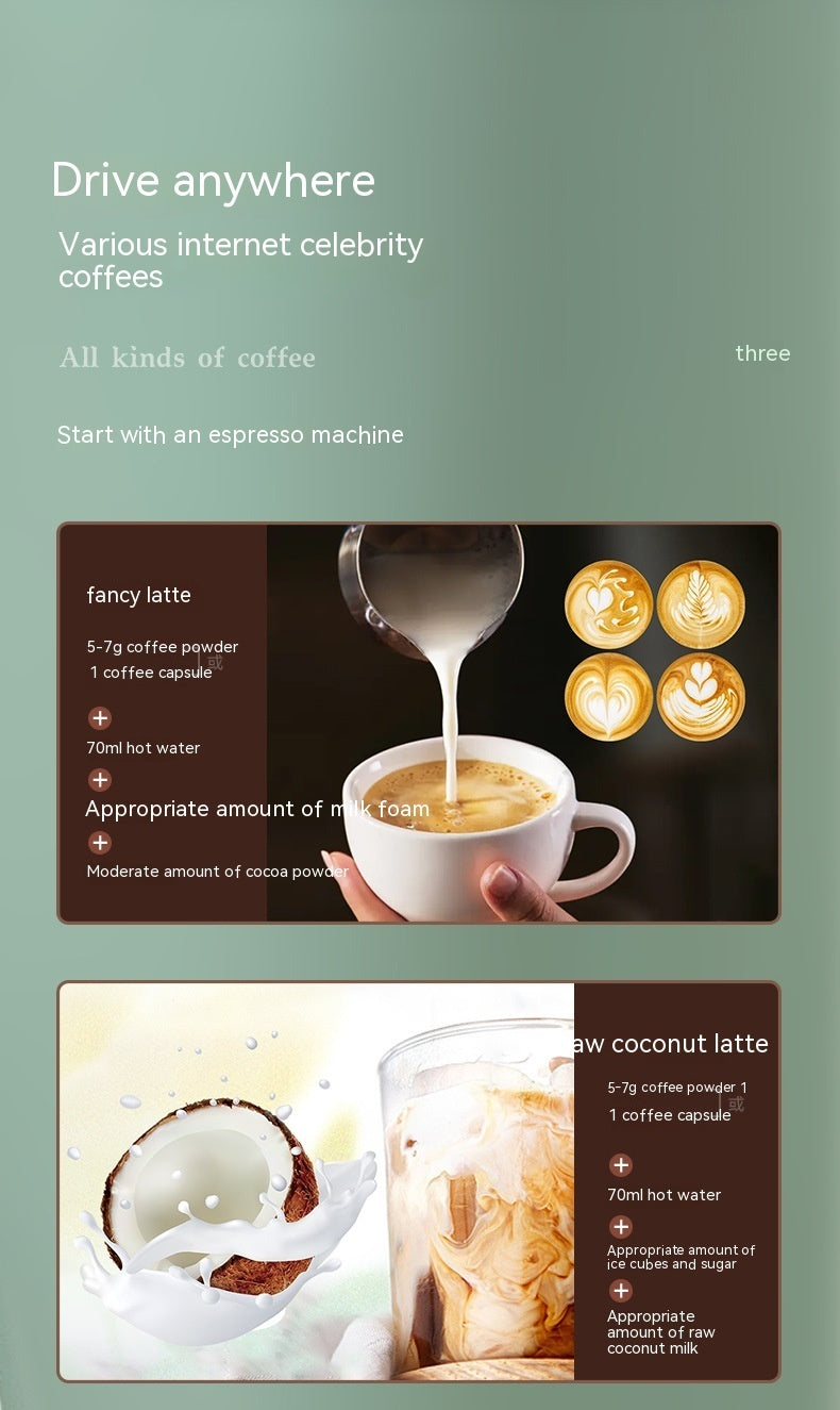 Coffee Machine Travel Portable Outdoor Small Concentrated Mini Capsule Ground Coffee Dual-use