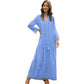 Stitching Tassel Slub Cotton Long Sleeve Dress