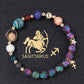 Natural Volcanic Rock Electroplating Twelve Constellations Bracelets