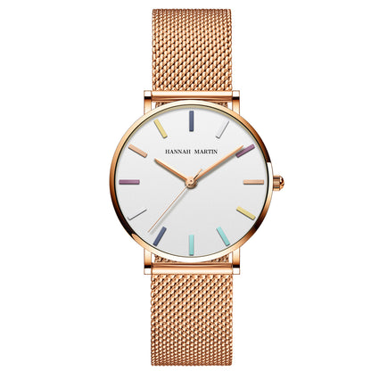 Rainbow Nail Three-pin Watch Women's Waterproof Business
