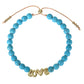 Bubble Letter Bracelet, Natural Stone Name Bracelet