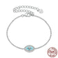Eight-pointed Stars Devil's Eye Bracelet Sterling Silver White Gold Plated