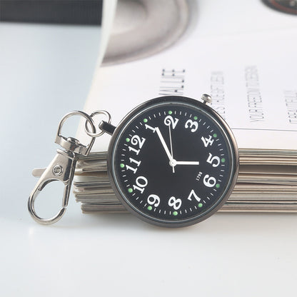 Clear Numbers Luminous Watch Keychain Pocket Watch