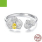 Sterling Silver Phalaenopsis Open Ring Fashion Exquisite And Versatile