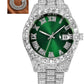 Hot Men's Steel Belt Hip Hop Roman Scale Diamond Quartz Watch