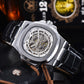 Barrel-shaped Leather Belt Men's Waterproof Mechanical Watch