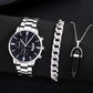 Calendar Steel Watch Men's Large Dial Quartz Watch Men's Watch