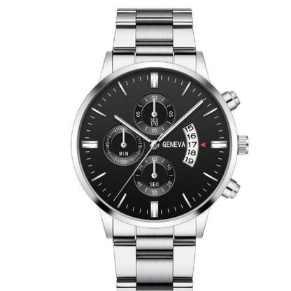 Calendar Steel Watch Men's Large Dial Quartz Watch Men's Watch