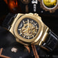 Barrel-shaped Leather Belt Men's Waterproof Mechanical Watch