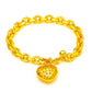 Vietnam Placer Gold Women's Heart Bracelet