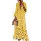 Stitching Tassel Slub Cotton Long Sleeve Dress