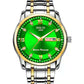 Fashion Alloy Steel Belt Waterproof Luminous Men's Dual Calendar Watch