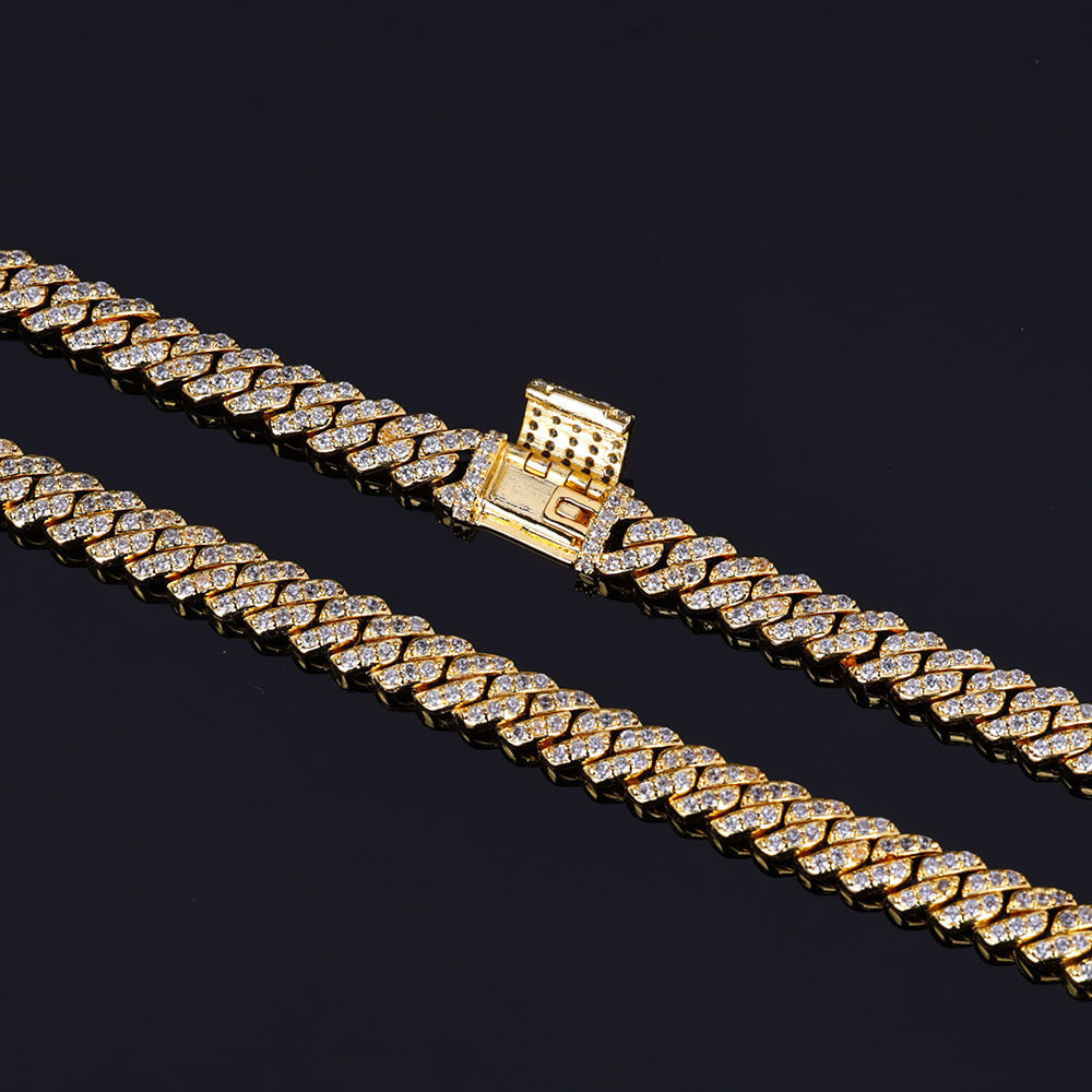 6mm Single Row Full Diamond Cuban Link Chain Zircon Necklace