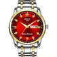 Fashion Alloy Steel Belt Waterproof Luminous Men's Dual Calendar Watch