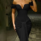 Off-shoulder V-neck Dress Women