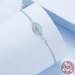 Eight-pointed Stars Devil's Eye Bracelet Sterling Silver White Gold Plated