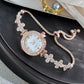 Flower-shaped Diamond-embedded Student Pull-out Bracelet Watch