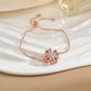 Simple Rotatable Flower Color-preserving Pure Copper Gold-plated Bracelet