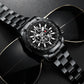Steel Band Men's Three Eyes And Six Needles Luminous Calendar Waterproof Quartz Watch