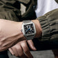 Flywheel Waterproof Hollow Out Trendy Men's Square Automatic Mechanical Watch