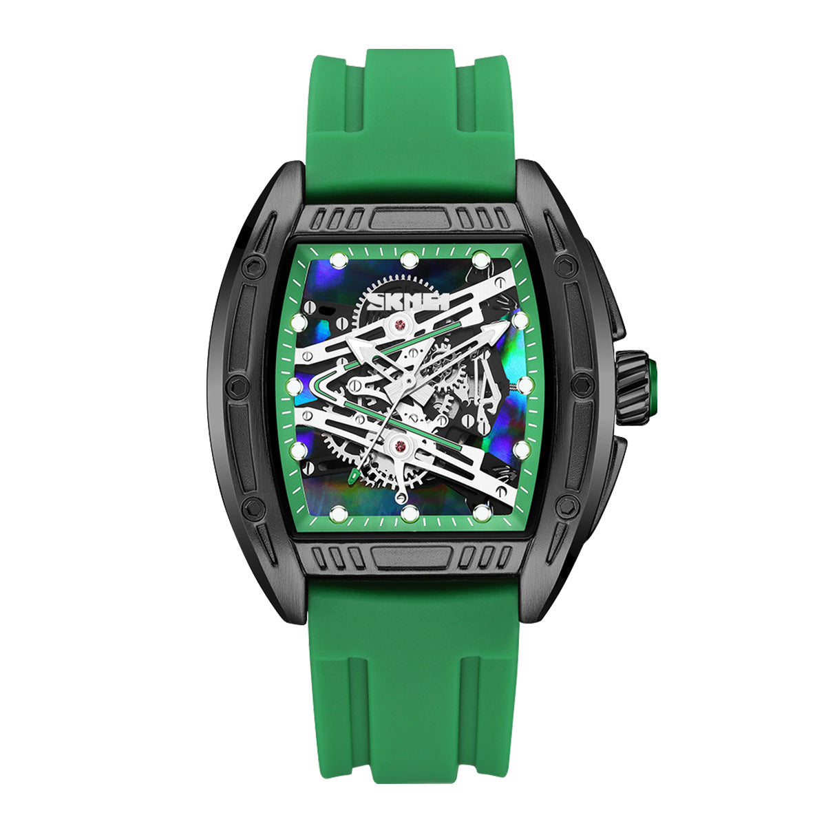 Hollow Sheet Plate Trendy Barrel-shaped Waterproof Luminous Fashion Quartz Watch For Men