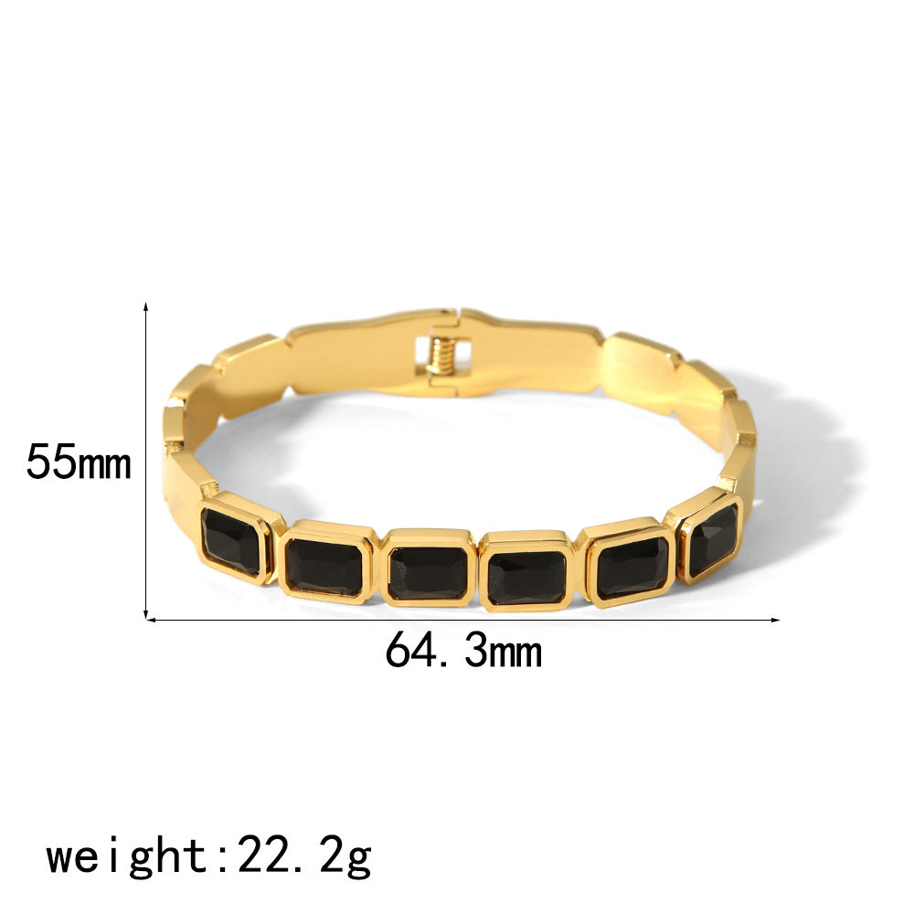 18K Gold Inlaid Zircon Personality Fashion Bracelet