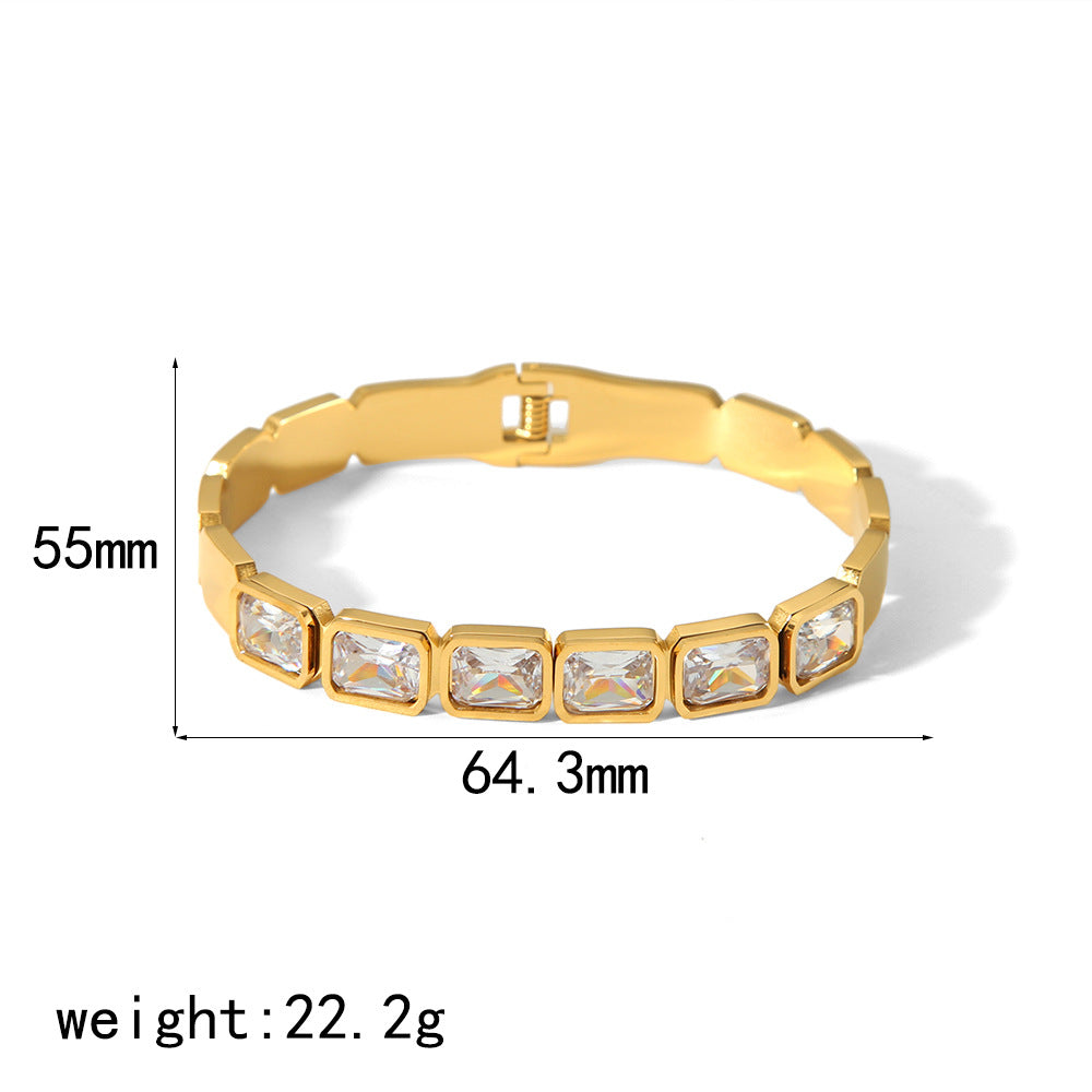 18K Gold Inlaid Zircon Personality Fashion Bracelet