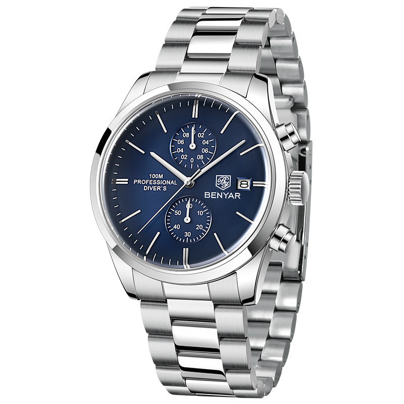 Men's Multi-functional Fashion Business Waterproof Quartz Watch