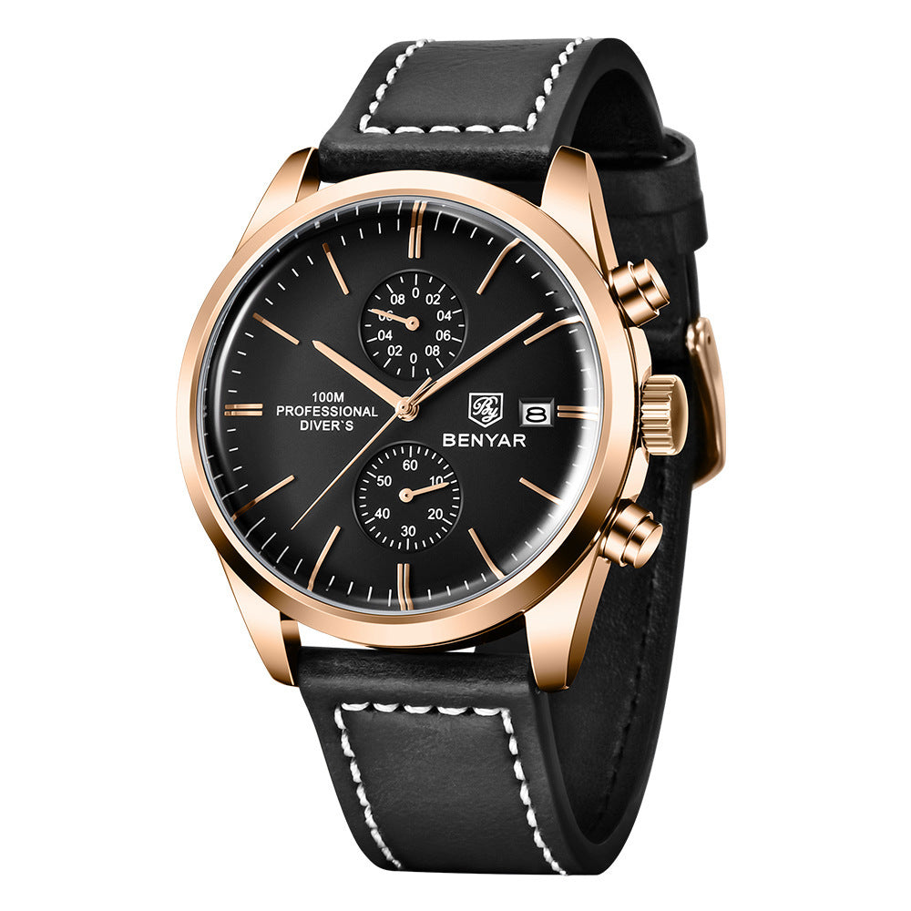 Men's Multi-functional Fashion Business Waterproof Quartz Watch