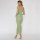 Ladies' Mesh Flounce Patchwork Long Dress