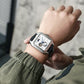 Flywheel Waterproof Hollow Out Trendy Men's Square Automatic Mechanical Watch