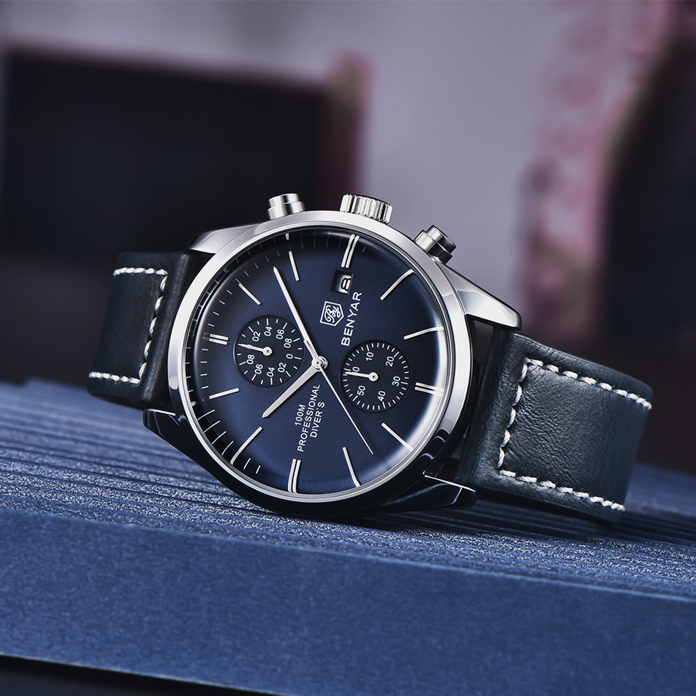 Men's Multi-functional Fashion Business Waterproof Quartz Watch