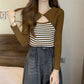 Niche Design Fake Two-piece Thin Top