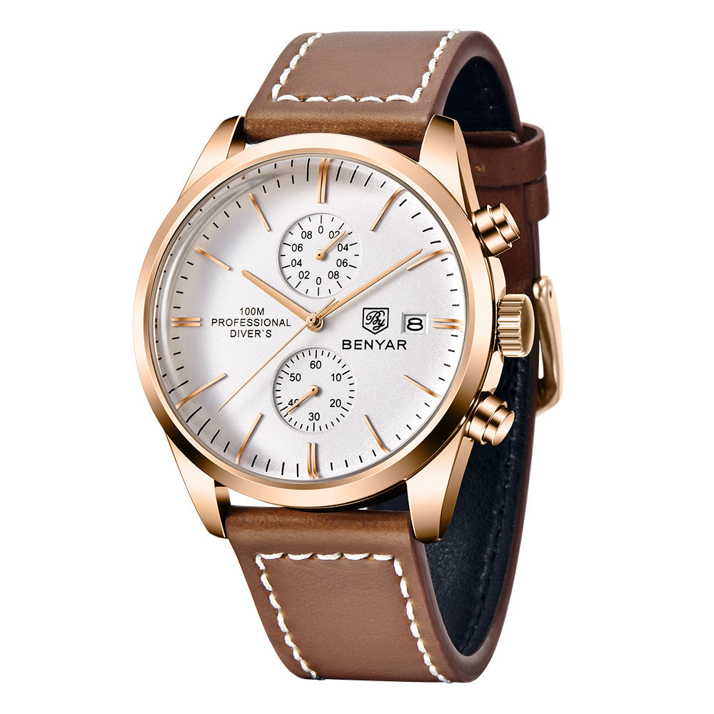 Men's Multi-functional Fashion Business Waterproof Quartz Watch