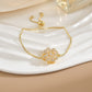 Simple Rotatable Flower Color-preserving Pure Copper Gold-plated Bracelet