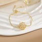 Simple Rotatable Flower Color-preserving Pure Copper Gold-plated Bracelet