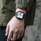 Flywheel Waterproof Hollow Out Trendy Men's Square Automatic Mechanical Watch