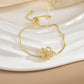 Simple Rotatable Flower Color-preserving Pure Copper Gold-plated Bracelet