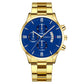 Calendar Steel Belt Quartz Watch Men's Business Men's Watch Three-eye Large Dial