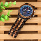 New Multi-functional Calendar Full Wood Band Quartz Watch