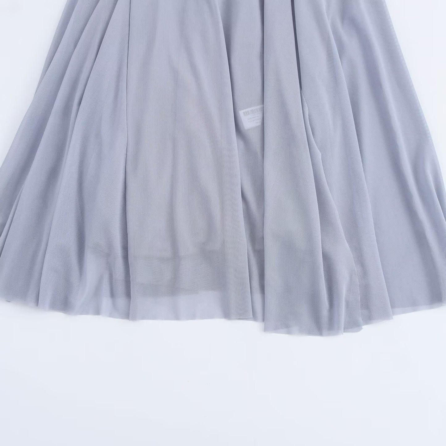 Slim Fit Wide Hem Silk Net Midi Skirt Dress