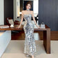 Sequin Engagement Evening Dress For Toasting High-end Light Luxury High-end Host Fishtail Strapless Dress